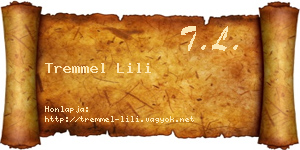 Tremmel Lili névjegykártya
